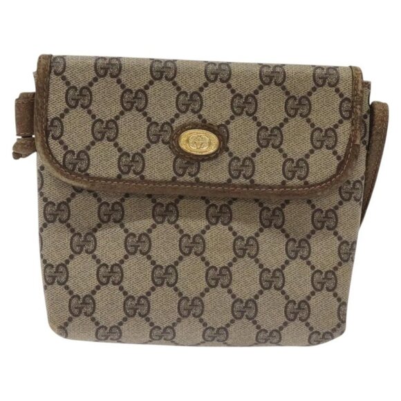 GUCCI GG Supreme Shoulder Bag PVC Beige Gold Auth - Picture 2 of 16